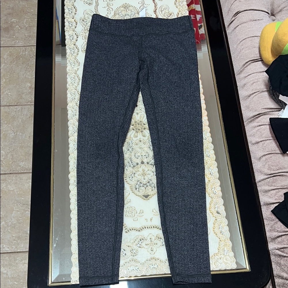 Ivivva black and grey herringbone leggings
